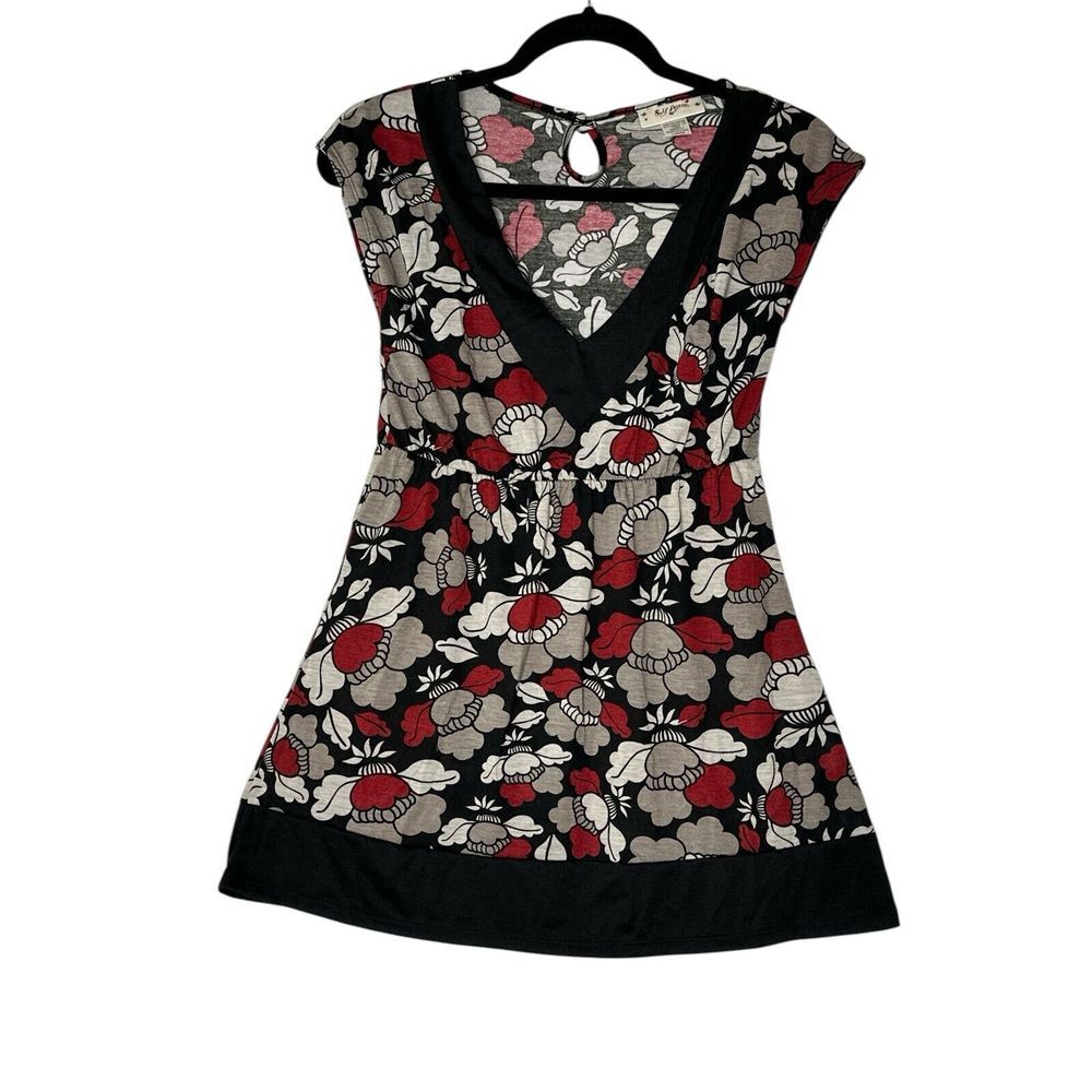 Self Esteem Babydoll Top Women Large Paisley Blouse Y2K Flower Whimsigoth Stretc